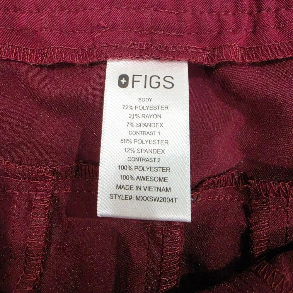 FIGS Scrub Pants Men XXL Tall Burgundy Excellent Jogger Technical Collection